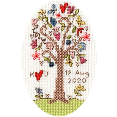 Bothy Threads - Sweet Tree - Counted Cross Stitch Greetings Cards - Wedding Sampler