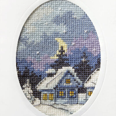 Pre-printed Cross Stitch Greetings Card Kits - Snowy Scenes - Orchidea