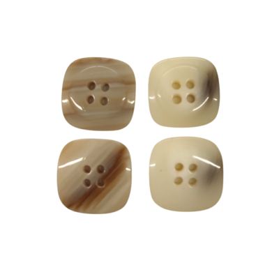 Square Imitation Horn 4 Hole Buttons 24mm – 2 Colourways