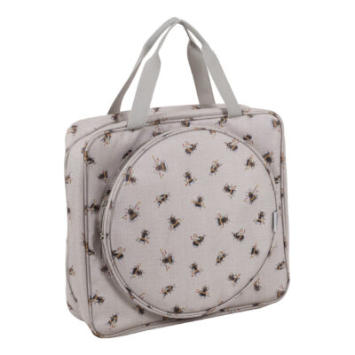 Bee Project / Craft Bag with Embroidery Hoop Storage